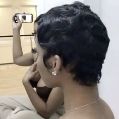 Fine Hair Haircuts Black Women, Jayda Wayda Finger Waves, Outfits With Fingerwaves, Fluffy Finger Waves, Soft Waves Short Hair Black Women, Black Girls Pixie Cut, Waves Short Hair Black Women, Short Fingerwave Styles, Finger Waves Short Hair Black Women