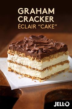 graham cracker eclair cake with chocolate frosting