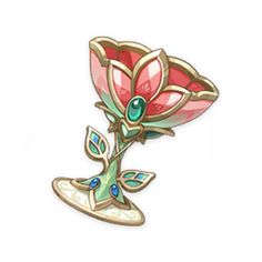 a pin with a pink flower on it