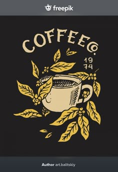 the coffee logo is shown on an iphone screen