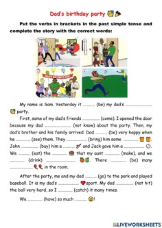 a birthday party worksheet for kids with pictures and words on the front page