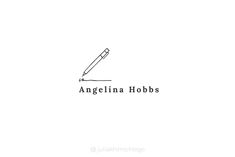 the logo for an online store called angelina hobos, with a pencil in it