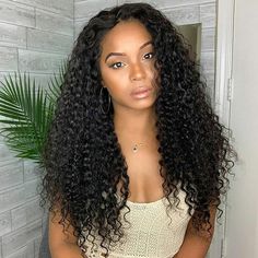 4x4 Lace Closure Wigs Water Wave 100% Human Hair Lace Wigs Natural Color High Ponytail Hairstyles, Frontal Hairstyles, Fake Hair, Curly Hair Wig, Facebook Photos, Human Hair Lace Wigs, Hair Natural, Hair Quality, Short Curly Hair