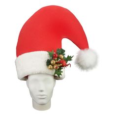 Giant Santa Hat - Foam Party Hats Inc Foam Wigs, Shark Hat, Christmas Tree Hat, Thanksgiving Pilgrims, Foam Party, Fun Hat, Bride Hat, White Floral Top, Thanksgiving Design