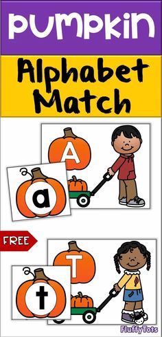 pumpkin themed alphabet match for kids