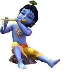 an animated image of a little boy playing the flute