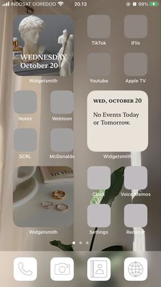 an iphone screen with the words wednesday on it