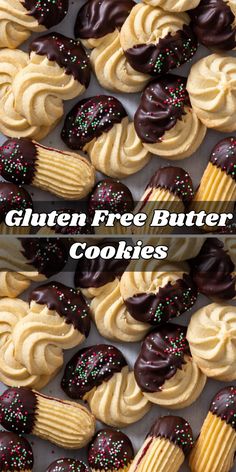 gluten free butter cookies with chocolate frosting and sprinkles