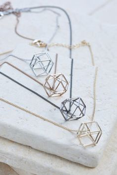 Our industrial-inspired 3D Ball Necklace is perfect for those that love 3D… Intricate Rings, 3d Jewelry, Chevron Bracelet, Leaf Bracelet, 3d Shapes, Ball Necklace, Geometric Necklace, Night Wear, Ball Pendant