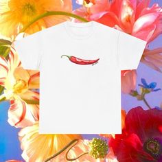 Chilli Pepper Shirt - CLASSIC TEE. Revamp your wardrobe with Everlace Designs' exclusive collection of essential tees, cozy hoodies, and playful baby tees in signature prints. Shop now for vibrant, cheeky designs perfect for any casual occasion. Elevate your everyday style with Everlace! 🍒 Connect with Everlace Designs: We invite you to join our community and stay updated with our latest designs and content. Follow us on: TikTok: @everlace.designs  Instagram: @everlacedesigns Pinterest: @everla Cute Shirt Designs, Chilli Pepper, Baby T Shirts, Sport T-shirts, Bid Day, Signature Print, Cute Shirts, Exclusive Collection