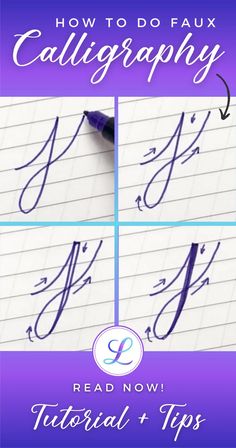 how to draw calligraphy on lined paper with the text, how to do faux calligraphy