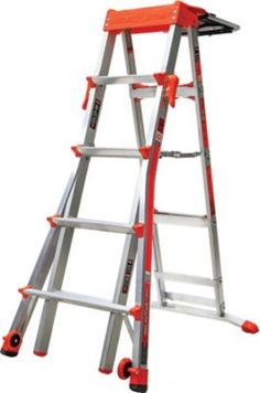 a ladder that is standing up against a white background