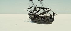 an old pirate ship in the middle of nowhere