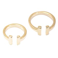 PRICES MAY VARY. Adjustable Size around 3.5 and 7.5 Unique and Stylish design High Gloss Finish Imported and Lead Compliant Gift box included Slender parallel bar ring set is graphic and minimal. Perfect to wear two or matching up with others. Cheap Yellow Gold Stackable Open Rings, Trendy Tarnish-resistant Stackable Open Rings, Minimalist Wide Band Open Ring Tarnish Resistant, Minimalist Tarnish-resistant Wide Band Open Ring, Modern Yellow Gold Rings, Tarnish Resistant, Bar Ring, Gold Ring Sets, High Gloss Finish, High Gloss