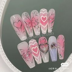 Nail Y2k Designs, Y2k Nail Art, Concert Nails, Business Nails, December Nails, Anime Nails, Gothic Nails, Nails Design With Rhinestones