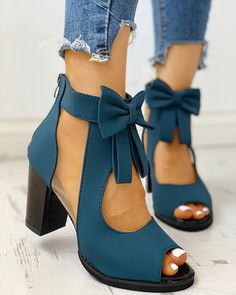 Ankle Wrap Heels, Summer High Heels, Zipper Heels, Butterfly Knot, Wrap Heels, Buckled Heels, Peep Toe Sandals, Chunky Block Heels