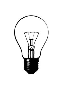 a black and white photo of a light bulb