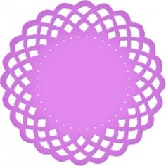 a pink doily is shown in the shape of a flower on a white background