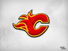 the chicago flames logo is shown on a white background with red, yellow and orange colors