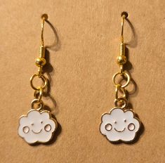 Kawaii little clouds! Dangle earrings hook style. Lightweight and cute! Cute Earrings Aesthetic, Starter Earrings, Kawaii Cloud, Earrings Aesthetic, Luxury Life, Cute Earrings, Jewelry Earrings Dangle, Dangle Drop Earrings, Dangle Earrings