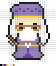 an image of a pixellated character in purple