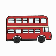 a red double decker bus on a white background