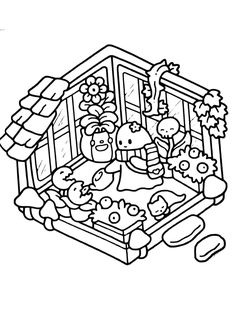 Cozy Corner Coloring Page, Studio Ghibli Coloring Pages, Forest Coloring Pages, Personalized Coloring Book, Monster Coloring Pages, Spring Coloring Pages, Summer Coloring Pages