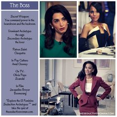 a collage of photos with women in business attire and the words, the boss