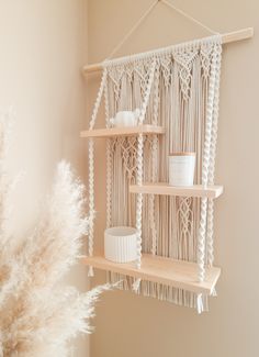 Unique Macrame shelf for boho bedroom, Macrame Hanging Shelf, Macrame Room, Macrame Shelf, Wall Hanging Shelves, Macrame Wall Decor, Estantes Flotantes, Macrame Wall Art, Macrame Hanging, Macrame Plant Hangers