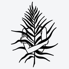 a black and white drawing of a leaf