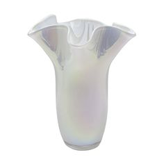 a white vase is shown on a white background with no one around it to see the image