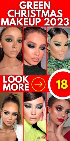 Silver Christmas Makeup, Green Eye Makeup, Makeup 2023, Green Smokey Eye, Christmas Outfits Women, Green Eye, Green Eyeshadow, Easy Makeup