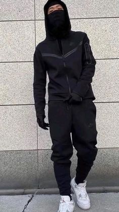 Black Tech Fleece, Nike Tech Noir, Bad Boy Style, Street Fits, Gangsta Style, Preppy Men