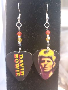 Hi Five Birthday, Repurposed Guitar, Guitar Pick Earrings, Silver Eye, Birthday Girl Shirt, Eye Pins, Accessories Jewelry Earrings, Earrings Sterling Silver, David Bowie