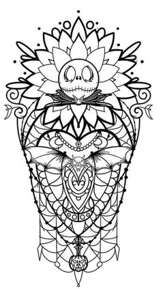 a black and white drawing of an owl with flowers on it's head, in the shape of a sunflower