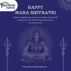 happy maha shivratri greeting card with an image of the hindu god sitting in lotus