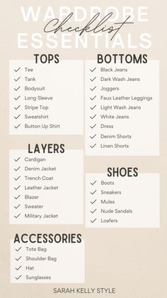 Must Need Clothes Outfits, Must Haves In Your Wardrobe, List Of Basic Clothing, Women Essentials Wardrobe, Wardrobe Guide Women, Essentials Wardrobe For Women, Woman Wardrobe Essentials, Women Must Have Clothes, Basics For Women