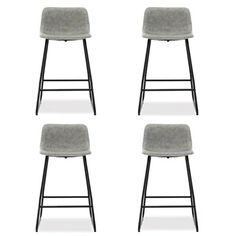 Trent Austin Design® Hambrook Bar & Counter Stool - Wayfair Canada Curved Seating, Mid Century Bar Stools, Grey Bar Stools, Modern Counter Stools, Mid Century Bar, Leather Counter Stools, Leather Bar Stools, Leather Bar, Austin Design