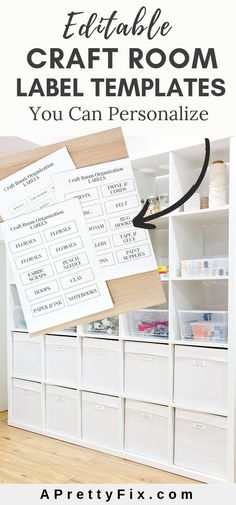 the ultimate craft room label templates you can personalize with text overlay that reads, editable craft room label templates you can personalize