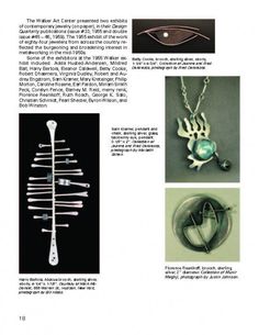 an article about the art of jewelry with pictures and text on it, including two necklaces