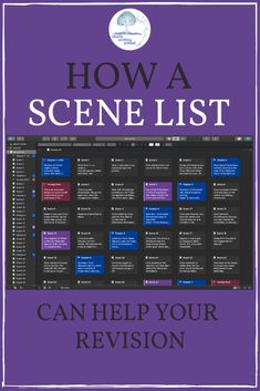 a purple book cover with the title how a scene list can help your revsion