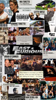 the fast and the furious movie poster is shown in multiple different languages, including one for each