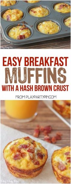 easy breakfast muffins with hash browns and bacon