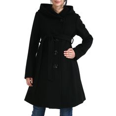 http://whereto-get.com/momomaternity Hooded Wool Coat, Baby Momma, Coat With Hood, Women Fashion Accessories, Wool Coat Women, Belted Coat