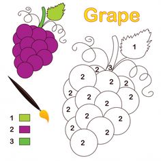 grapes to be colored, the coloring book for preschool