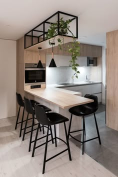 the kitchen is clean and ready to be used as a dining room or office space