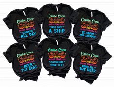 Show your family's cruising spirit with the "Most Likely to Cruise" shirt, perfect for your next vacation at sea. These custom cruise tees are not only funny but also a great way to bond with your group on your cruise trip. Whether you're part of the cruise crew or just looking for matching family tees, these personalized t-shirts feature a unique design that will make you stand out on your next adventure. Get ready to set sail in style with these group cruise shirts that are sure to make you th Funny Cruise Shirts, Group Cruise Shirts, Birthday Cruise, Group Cruise, Family Cruise Shirts, Cruise Shirts, Vacation Humor, Vacation Wardrobe, Cruise Shirt