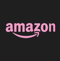 an amazon logo on a black background with pink lettering that reads,'amazon '