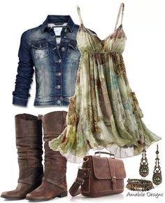 Love this cute spring outfit....perfect for pear shaped women: Country Concert Outfits, Mode Boho, Outfit Trends, Country Outfits, Country Chic, Mode Inspiration, Country Girl, Fashion Mode