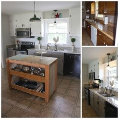 the kitchen is clean and ready to be used as a dining room or family room